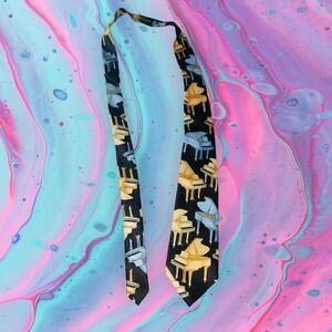 Brother's handmade piano print neck tie
